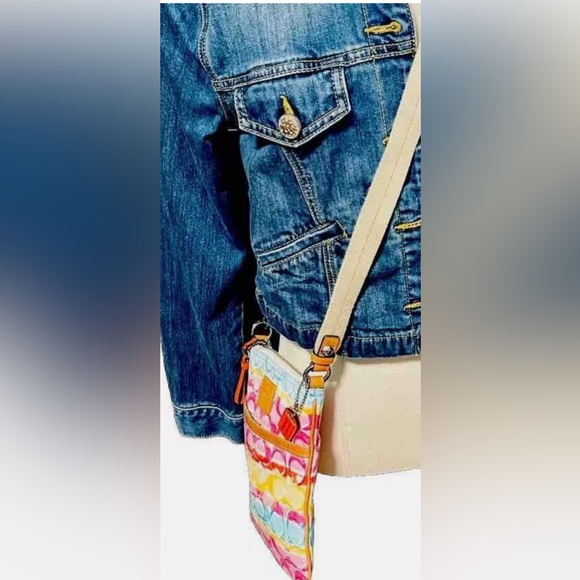 Coach Hampton Scribble Stripe Swingpack Crossbody Bag Purse - Picture 4 of 15